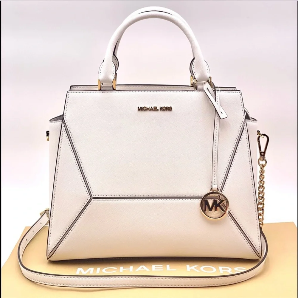 Michael Kors Prism Large Satchel White